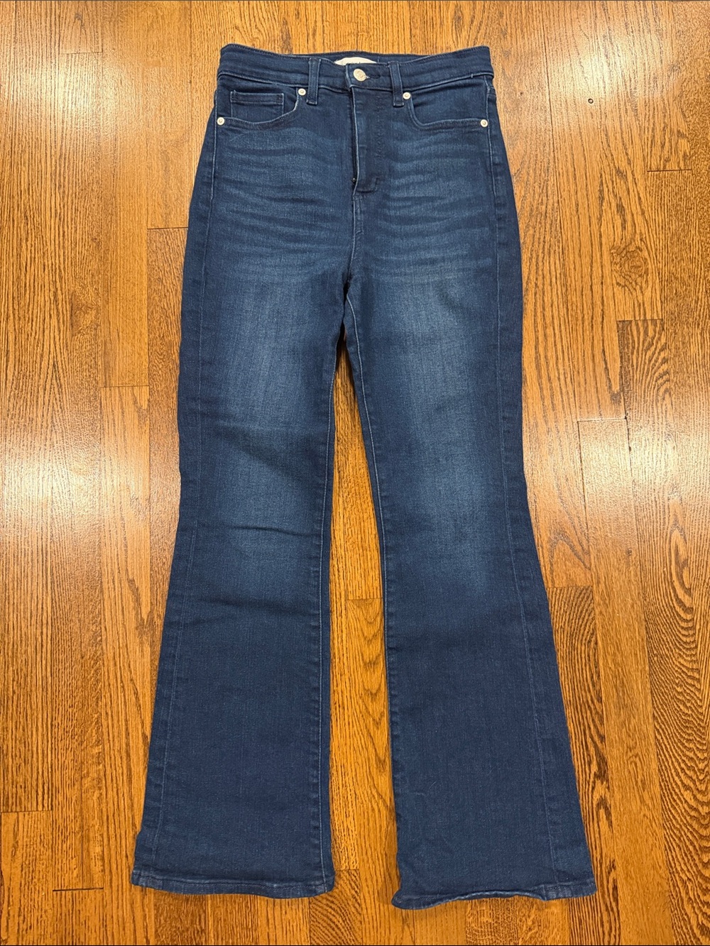 Loft curvy high rise the slim flare dark wash jeans size 27/4
